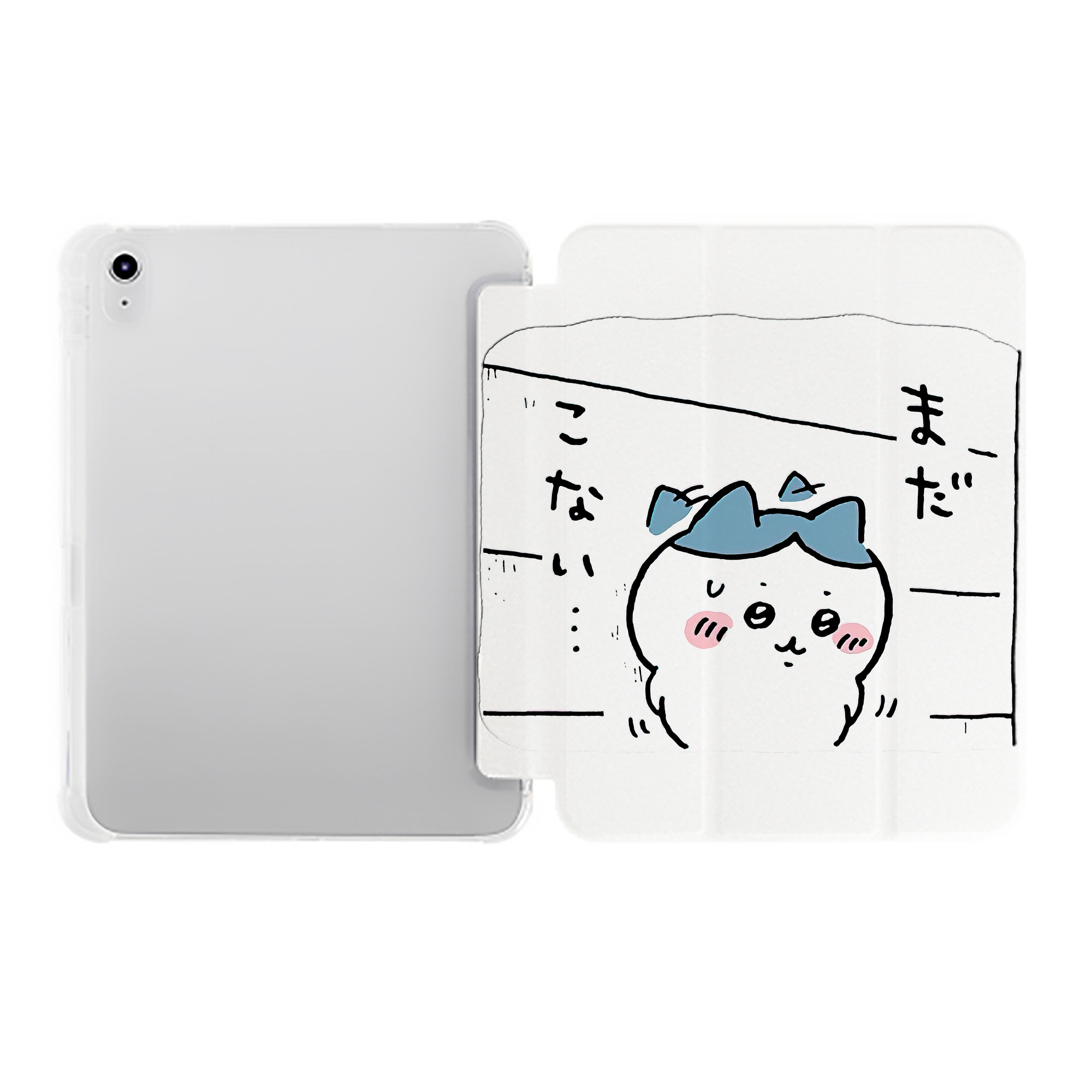 （画像用） ちいかわ ハチワレ Chii-kawa hachiware IPad ケース ペン収納付き 三つ折りスタンド PUレザー×シリコン 対応機種9.5/10.5/10.9インチ